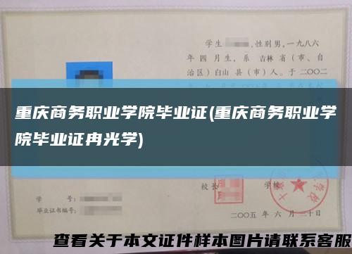 重庆商务职业学院毕业证(重庆商务职业学院毕业证冉光学)缩略图