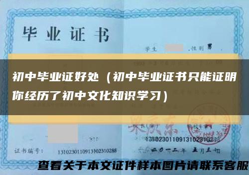 初中毕业证好处（初中毕业证书只能证明你经历了初中文化知识学习）缩略图