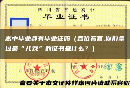 高中毕业都有毕业证吗（各位看官,你们拿过最“儿戏”的证书是什么？）缩略图