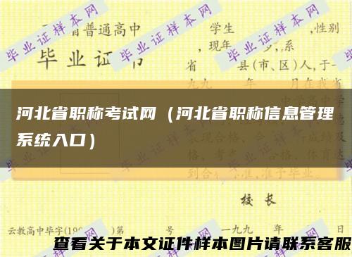 河北省职称考试网（河北省职称信息管理系统入口）缩略图