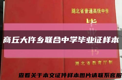 商丘大仵乡联合中学毕业证样本缩略图