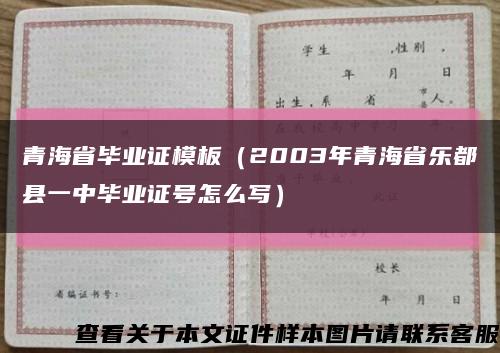 青海省毕业证模板（2003年青海省乐都县一中毕业证号怎么写）缩略图