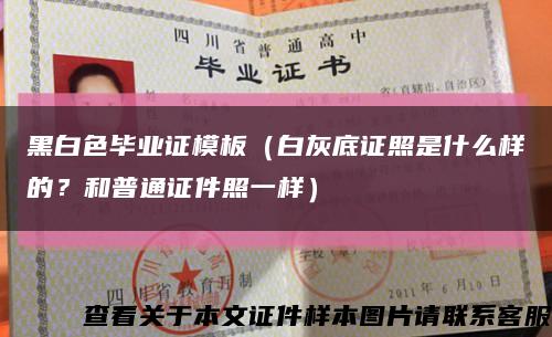 黑白色毕业证模板（白灰底证照是什么样的？和普通证件照一样）缩略图