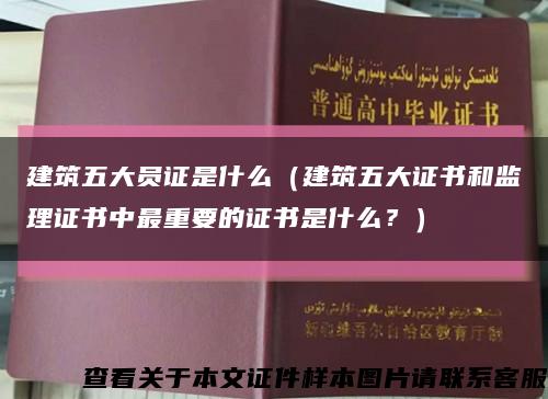 建筑五大员证是什么（建筑五大证书和监理证书中最重要的证书是什么？）缩略图