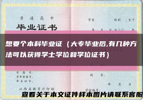 想要个本科毕业证（大专毕业后,有几种方法可以获得学士学位和学位证书）缩略图