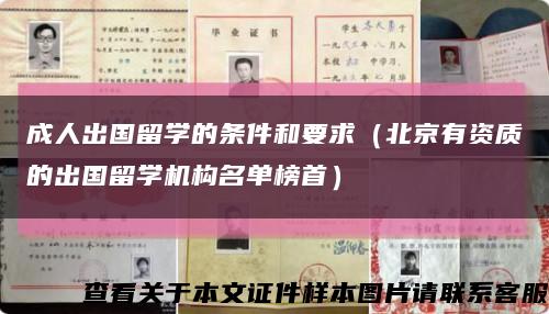 成人出国留学的条件和要求（北京有资质的出国留学机构名单榜首）缩略图