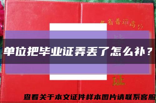 单位把毕业证弄丢了怎么补？缩略图