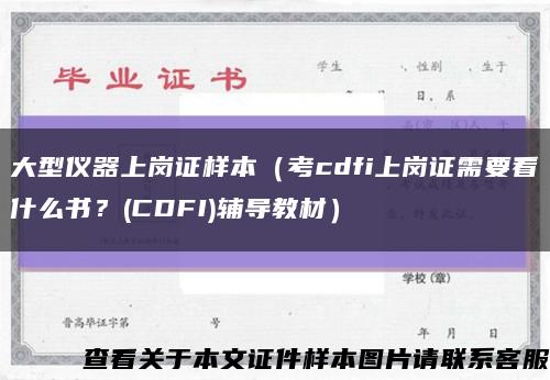 大型仪器上岗证样本（考cdfi上岗证需要看什么书？(CDFI)辅导教材）缩略图