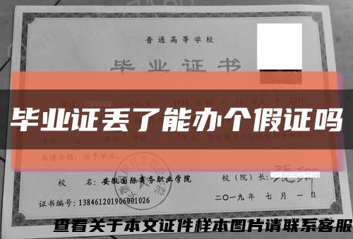 毕业证丢了能办个假证吗缩略图