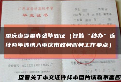 重庆市哪里办张毕业证（智能“秒办”连续两年被纳入重庆市政务服务工作要点）缩略图