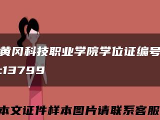 黄冈科技职业学院学位证编号:13799缩略图