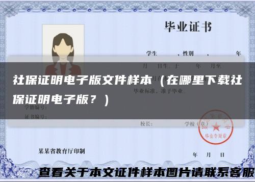 社保证明电子版文件样本（在哪里下载社保证明电子版？）缩略图