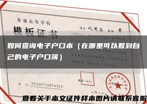 如何查询电子户口本（在哪里可以看到自己的电子户口簿）缩略图