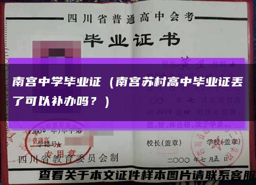 南宫中学毕业证（南宫苏村高中毕业证丢了可以补办吗？）缩略图