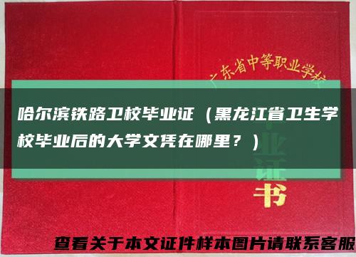 哈尔滨铁路卫校毕业证（黑龙江省卫生学校毕业后的大学文凭在哪里？）缩略图