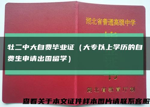 牡二中大自费毕业证（大专以上学历的自费生申请出国留学）缩略图
