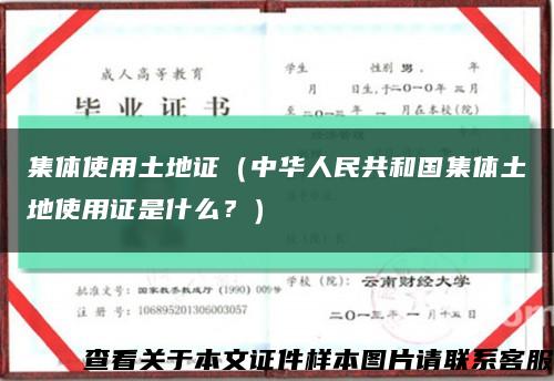 集体使用土地证（中华人民共和国集体土地使用证是什么？）缩略图