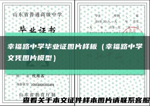 幸福路中学毕业证图片样板（幸福路中学文凭图片模型）缩略图