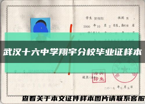 武汉十六中学翔宇分校毕业证样本缩略图