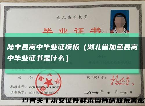 陆丰县高中毕业证模板（湖北省加鱼县高中毕业证书是什么）缩略图