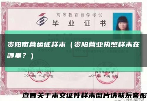 贵阳市营运证样本（贵阳营业执照样本在哪里？）缩略图