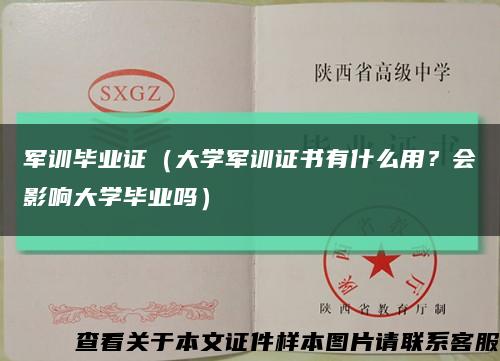 军训毕业证（大学军训证书有什么用？会影响大学毕业吗）缩略图