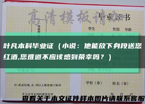 叶凡本科毕业证（小说：他能放下身段送您红酒,您难道不应该感到荣幸吗？）缩略图