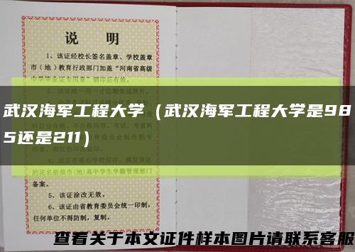 武汉海军工程大学（武汉海军工程大学是985还是211）缩略图