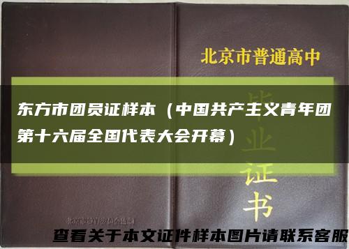 东方市团员证样本（中国共产主义青年团第十六届全国代表大会开幕）缩略图