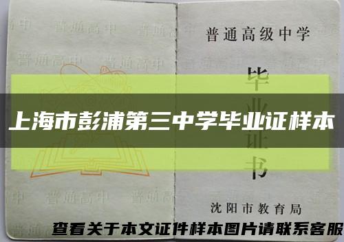 上海市彭浦第三中学毕业证样本缩略图