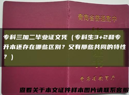 专科三加二毕业证文凭（专科生3+2和专升本还存在哪些区别？又有那些共同的特性？）缩略图