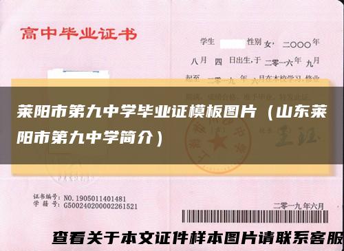 莱阳市第九中学毕业证模板图片（山东莱阳市第九中学简介）缩略图