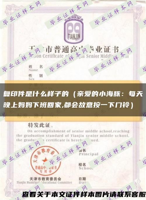 复印件是什么样子的（亲爱的小海豚：每天晚上妈妈下班回家,都会故意按一下门铃）缩略图