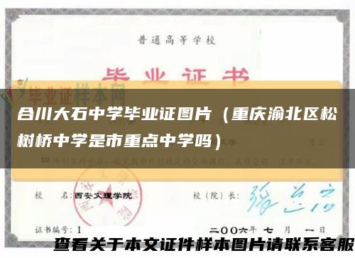 合川大石中学毕业证图片（重庆渝北区松树桥中学是市重点中学吗）缩略图