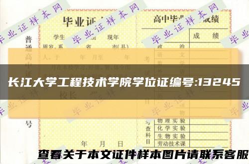 长江大学工程技术学院学位证编号:13245缩略图