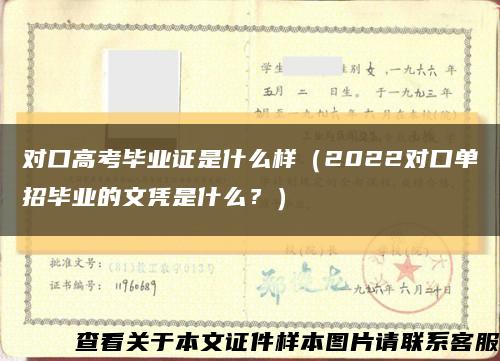 对口高考毕业证是什么样（2022对口单招毕业的文凭是什么？）缩略图