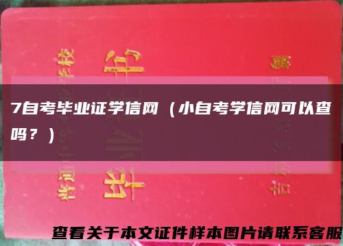 7自考毕业证学信网（小自考学信网可以查吗？）缩略图