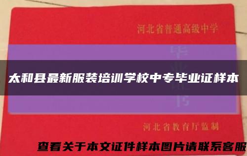 太和县最新服装培训学校中专毕业证样本缩略图