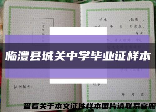 临澧县城关中学毕业证样本缩略图