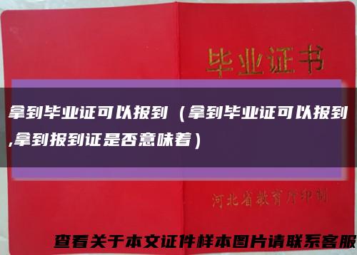 拿到毕业证可以报到（拿到毕业证可以报到,拿到报到证是否意味着）缩略图