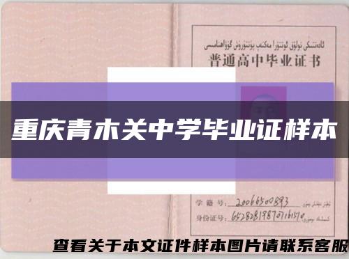重庆青木关中学毕业证样本缩略图