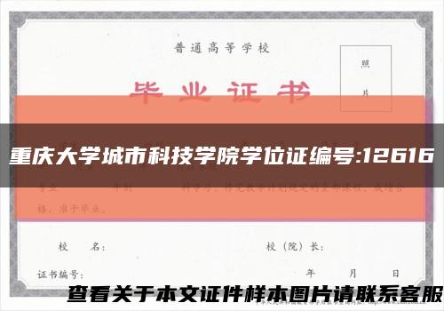 重庆大学城市科技学院学位证编号:12616缩略图