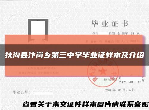 扶沟县汴岗乡第三中学毕业证样本及介绍缩略图