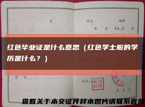 红色毕业证是什么意思（红色学士服的学历是什么？）缩略图