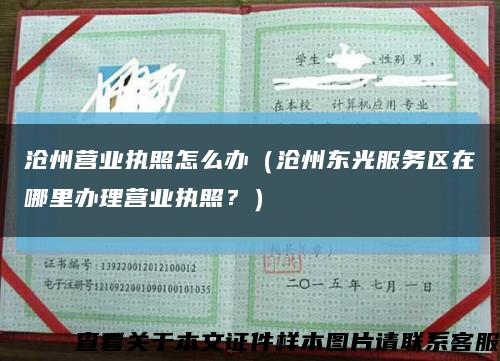 沧州营业执照怎么办（沧州东光服务区在哪里办理营业执照？）缩略图