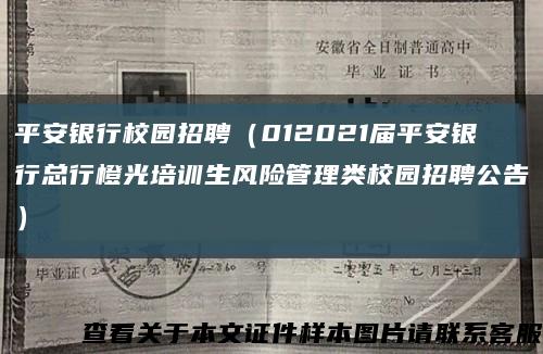 平安银行校园招聘（012021届平安银行总行橙光培训生风险管理类校园招聘公告）缩略图
