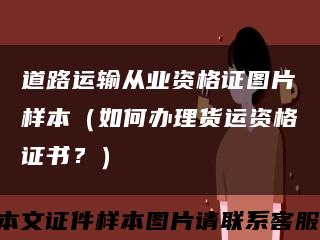道路运输从业资格证图片样本（如何办理货运资格证书？）缩略图