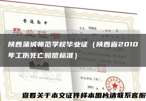 陕西蒲城师范学校毕业证（陕西省2010年工伤死亡赔偿标准）缩略图