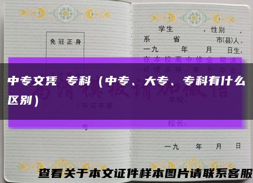 中专文凭 专科（中专、大专、专科有什么区别）缩略图