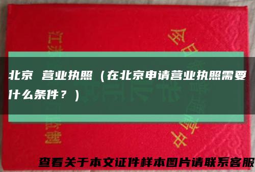 北京 营业执照（在北京申请营业执照需要什么条件？）缩略图